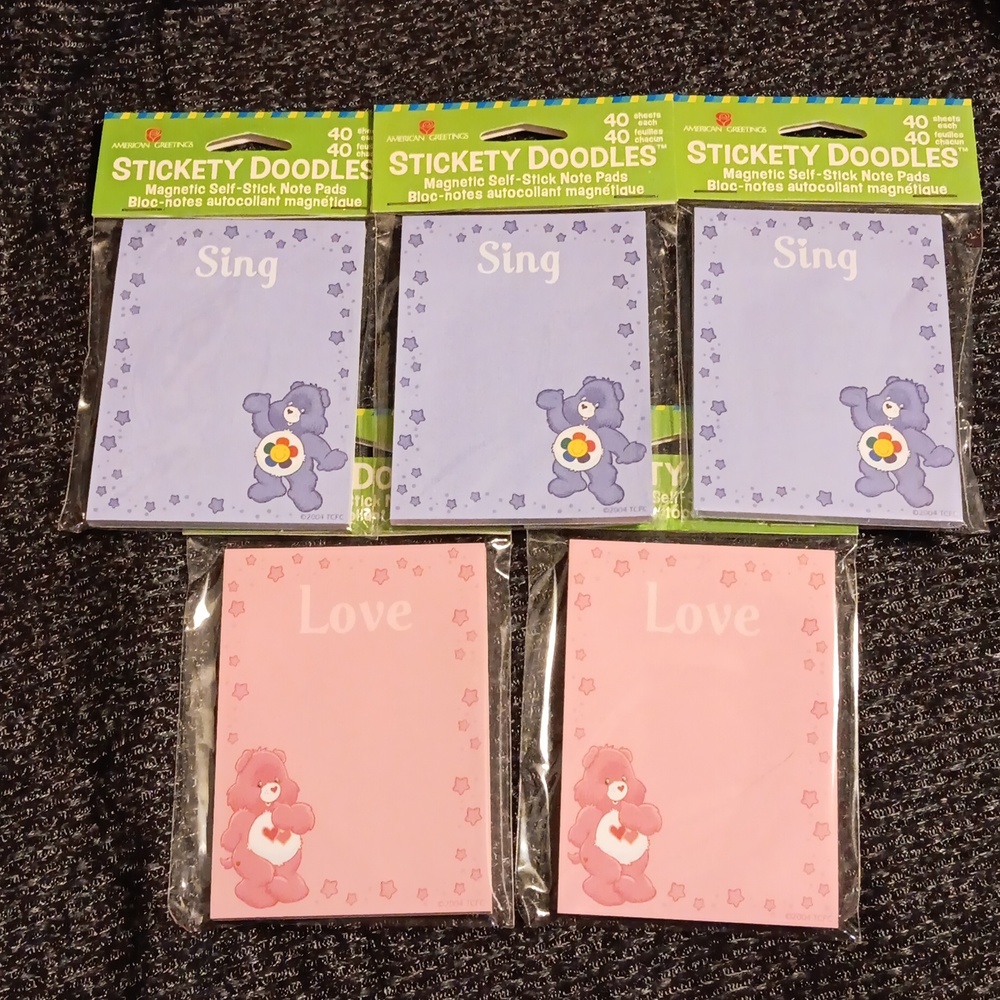 NWT 2005 Care Bears, Posted Notes